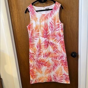 J Jill Tropical Print Sleeveless linen Dress 4